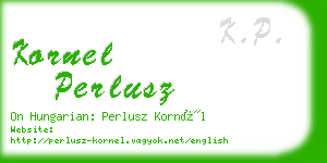 kornel perlusz business card